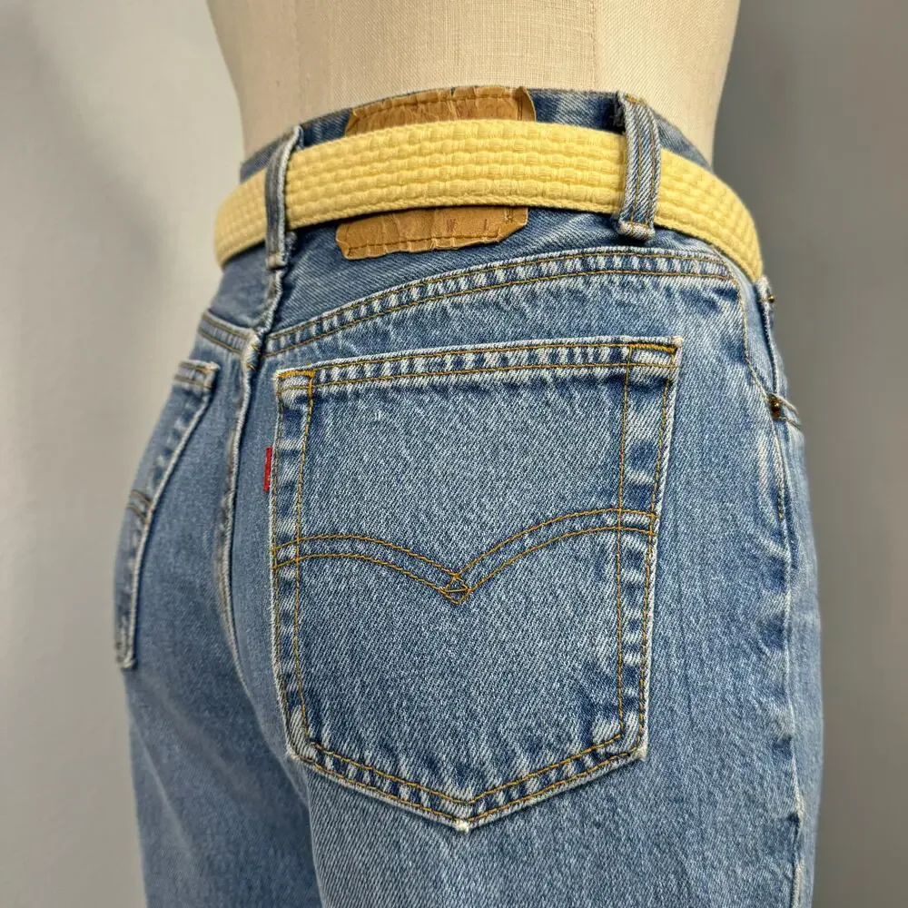 Woven Fabric Leather Belt Size Medium Eddie Bauer Costal Cowgirl